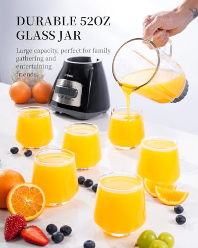 GDOR Blender for Kitchen, 1.5L Glass Jug Smoothie Blender with 700W Peak Power, 9 Functions with 5 Speeds for Smoothie,Milkshakes, Puree, Crush Ice, and Chop - Image 6
