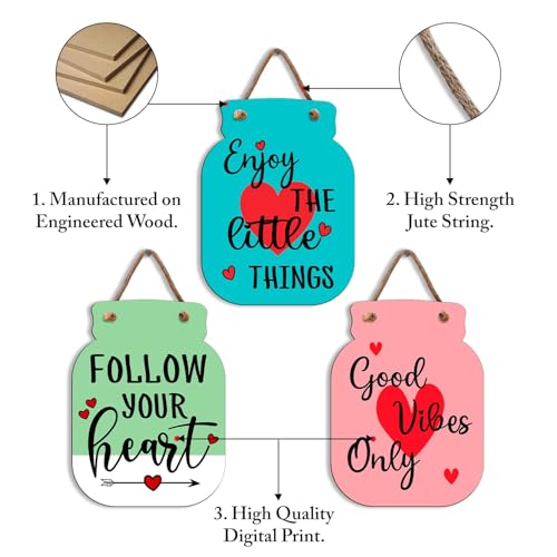 Image of Zesta Wooden Wall Hanging Decorative Items /Hanging Home Wall Decor Items /MDF Decoration Items for Home /Cute Wall Art For Living Room /Home Decor Items Living Room (JAR-05)