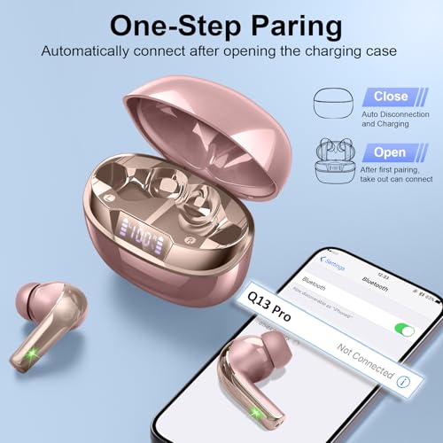 Image of Wireless Earbuds Stereo Sound in Ear Headphones, 47H Playtime, LED Display