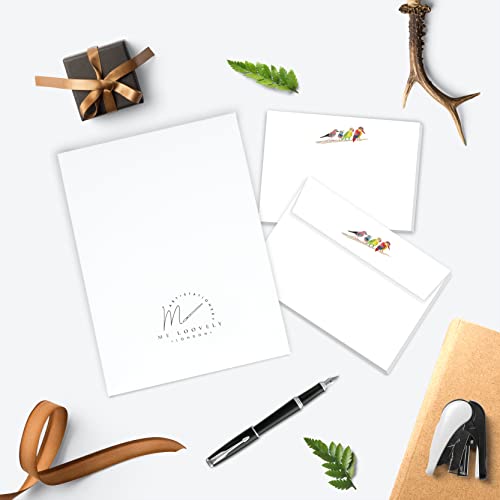 Me Loovely Birds Flat Notecard and Envelopes Sets A6 Size Blank Greeting Cards Stationery Writing Supplies Correspondence Notecard Set (Pack of 10 Letters with Envelopes Supplied in a Gift Envelope) - Image 2