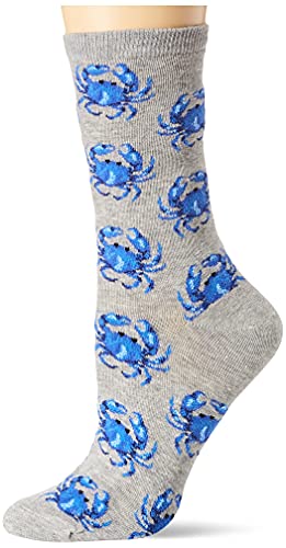 Hot Sox Women s Animal Series Novelty Casual Crew Socks, Crabs (Grey Heather), Shoe Size: 4-10