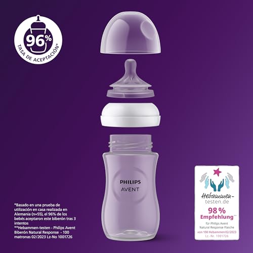 Miniatura 2 de Philips Avent Set de regalo de biberones para recién nacidos: 4 biberones, chupete ultra soft y escobilla para biberón, bebés de 0-12 meses (modelo SCD838/11)