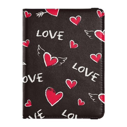 Custodia per passaporto per donne e uomini per da viaggio con blocco RFID cuore con ali Amore Cuore con Ali Taglia unica Casual