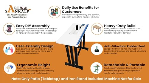 Image of Customized Extension Table Stand for Sewing Machines | Customized Logo, Brand /Shop Name, Merchant Name | Compatible with Usha Janome (Model: Marvella)