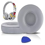 SoloWIT イヤーパッド イヤークッション Beats Solo2 & Solo3 Wireless (B0534/A1796) 用 交換パッド ヘッドホンパッド 遮音 メモリフォーム (グレー)