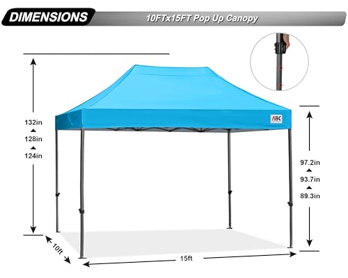 Image of ABCCANOPY Patio Pop Up Canopy Tent 10x15 Commercial-Series (Sky Blue)
