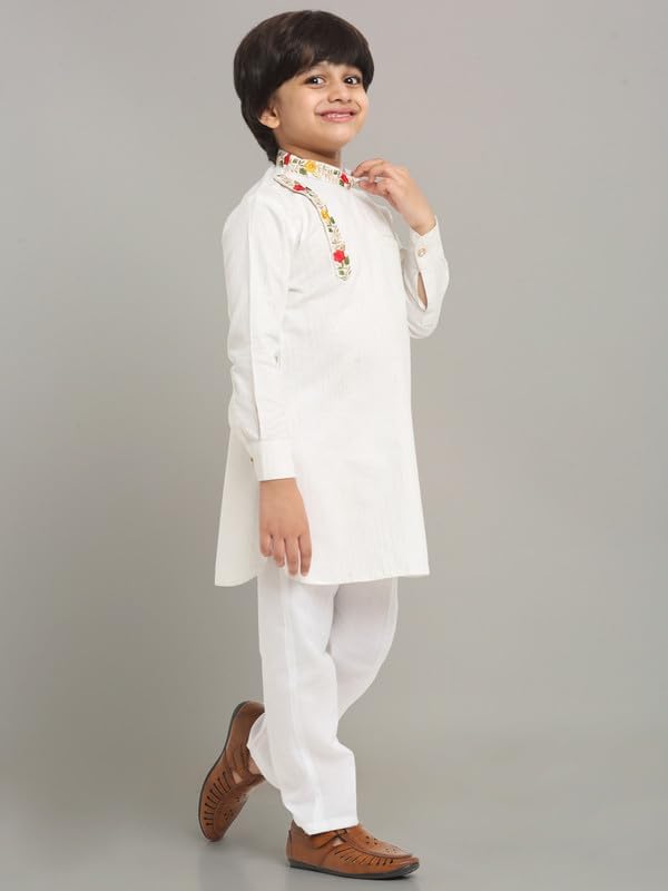 Image of Traditional Ethnic Wear Cotton Kurta Pyjama Set For Kids & Boys