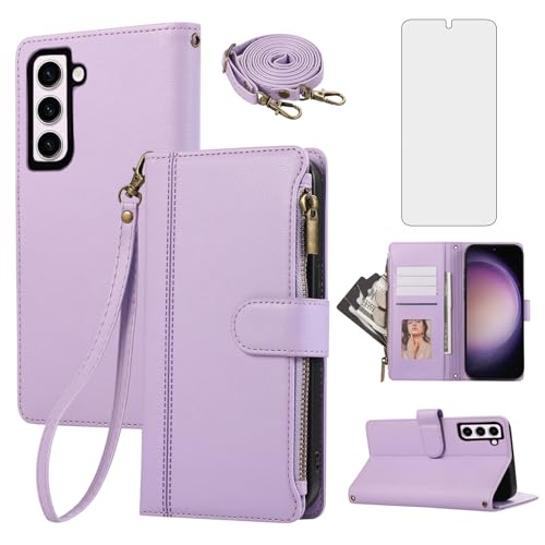 Coque Samsung S23 Plus zippée Asuwish protecteur verre trempé antichoc