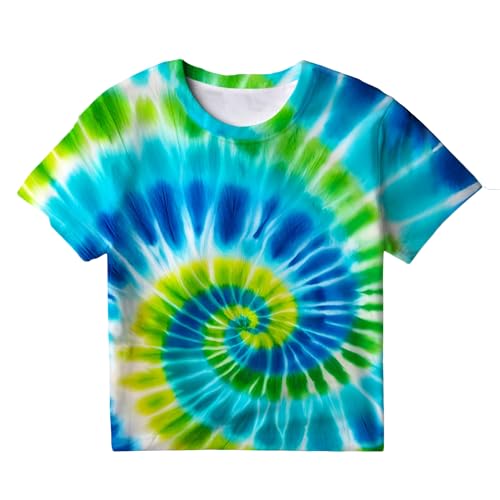 Kids Tie Dye Shirt for Boys Girls Children Tie-Dye Hippes Tshirt Short Sleeve Tee Shirt for Todder