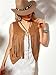 Suhine 9 Pack Western Outfits for Women Cowgirl Fringe Vest Boho Cowboy Hat Turquoise Jewelry Kit for Halloween Costume(Large,Khaki)