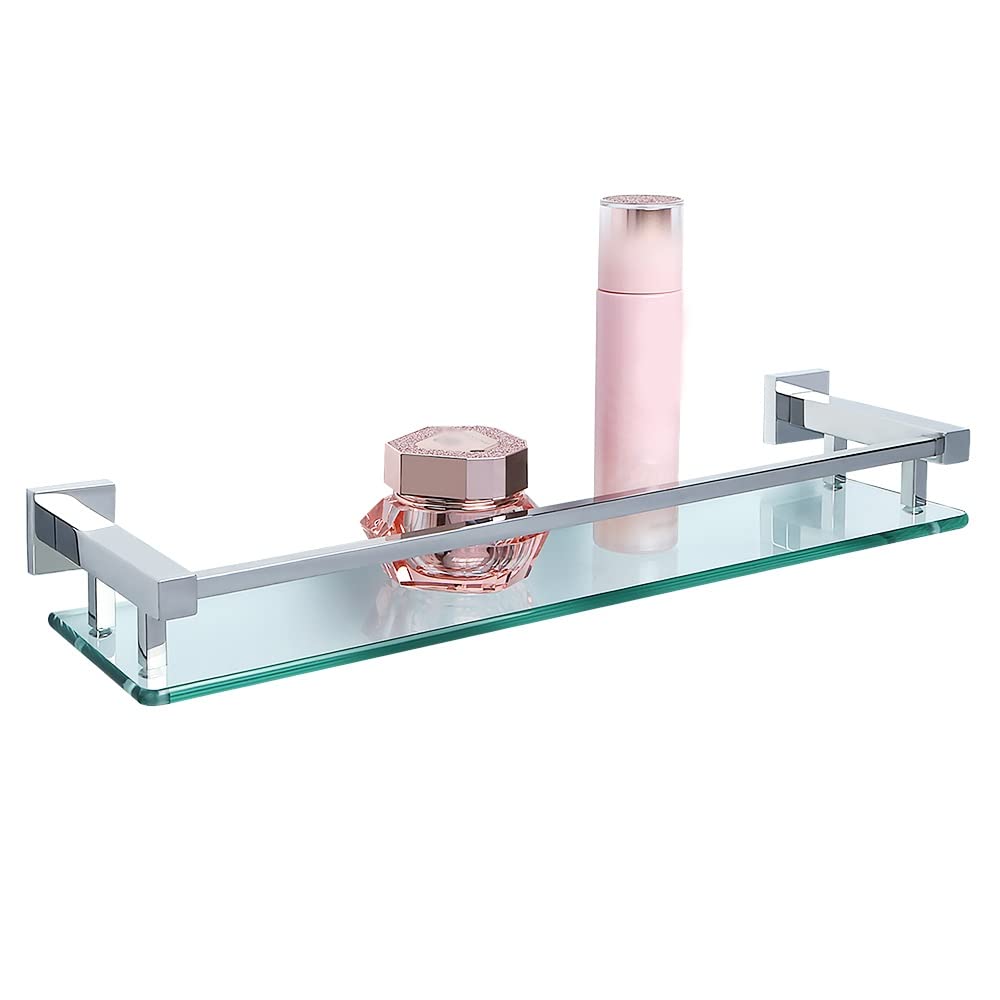 NUHSLF Shower Caddy 2021 Creative SUS 304 Stainless Steel Bathroom Shelves Shower Glass Shelf Wall Mount Shower Caddy