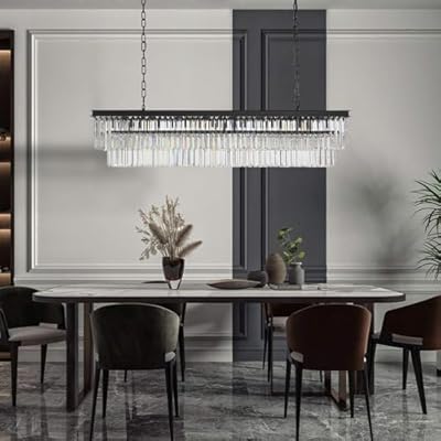 Rectangle Crystal Chandelier Black Modern Linear France Ubuy