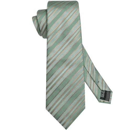 Image of Dubulle Mens Tie Set Solid Paisley Silk Striped Necktie for Men with Cufflinks Tie and Pocket Square