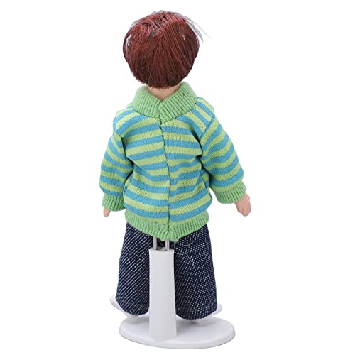 Shanrya Porzellan Puppenhaus Miniatur Puppenhaus Miniatur Braunes Haar SchreibtischzubehöR – Bild 6