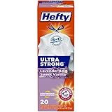 Hefty Ultra Strong Tall Kitchen Trash Bags, Lavender & Sweet Vanilla Scent, 13 Gallon, 20 Count