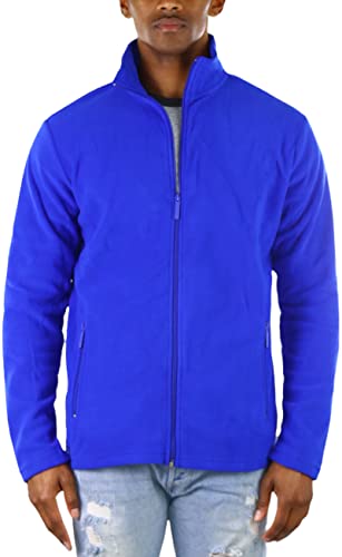 Image of ToBeInStyle Men's Zip Up Long Sleeve High Collar Polar Fleece Jacket