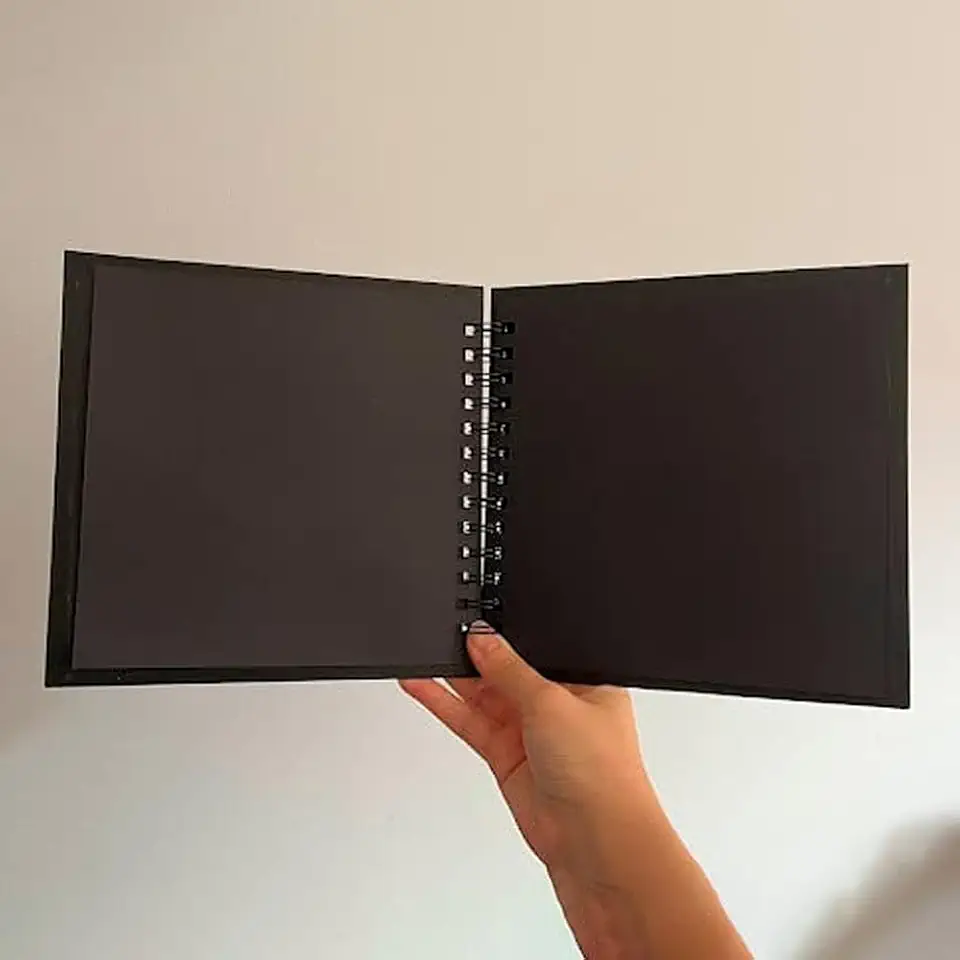 Caderno Scrapbook - 20 Folhas - Livro De Assinatura Folhas Pretas 20x19 Álbum De Fotos Scrapbook Preto 40 Páginas - 20x19