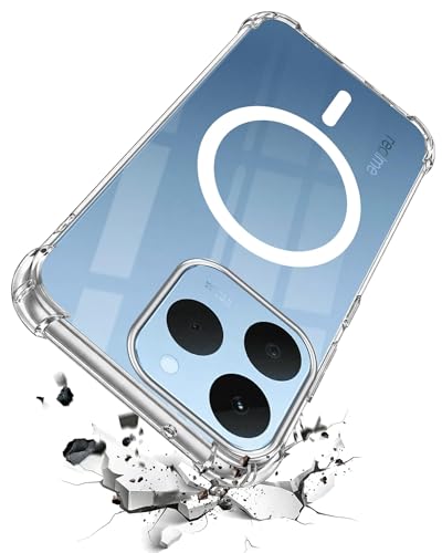 Image of Jkobi Shockproof Crystal-Clear Back Cover for Realme 15T | Realme Narzo 90 (Magsafe Wireless Support | Drop & Camera Protection | Hard Polycarbonate)