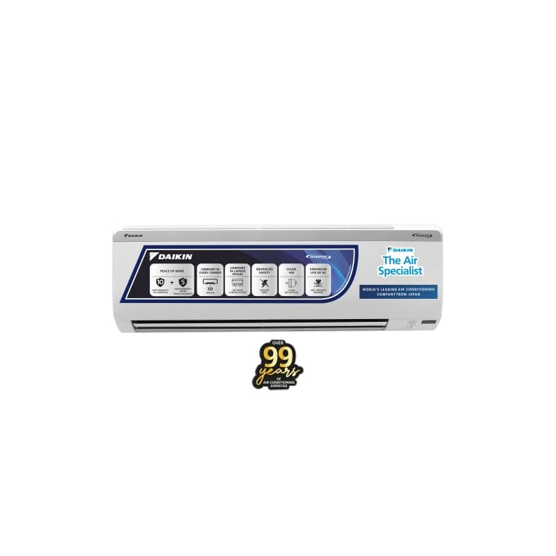 Daikin 1.5 Ton 5 Star Inverter Split AC (Copper, PM 2.5 Filter, 2022 Model, MTKM50U, White)