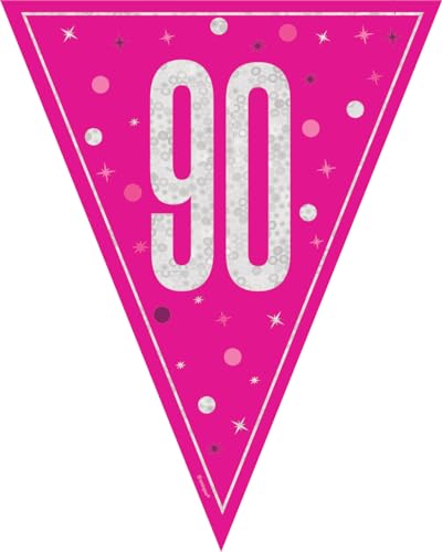 Guirlande de Fanions Happy 90th Birthday décoration anniversaire 90 ans 2,74m