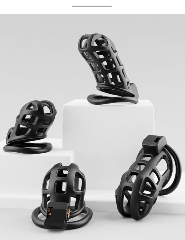 Sexo De La Jaula CláSica De La Resina Negra 4 Diferentes TamañOs De PláStico Interior De Fitness Jaulas Transpirables (con El Anillo De 4 TamañOs), Regalo De Pareja - D8