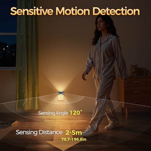 Image of DORESshop LED Night Light[2 Pack], Silver Night Lights Plug into Wall, 3 Mode Plug in Night Light with Motion Sensor, Dusk to Dawn Sensor, Nightlights for Adults, Bedroom, Bathroom, Hallway