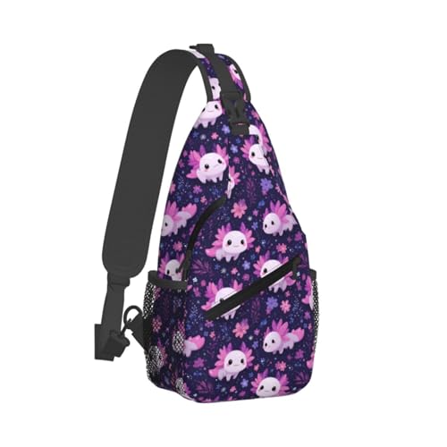 Sac à bandoulière Axolotl avec sangle ajustable et compartiments optimisés pour le voyage