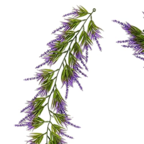 Enredadera artificial de lavanda para decorar cumpleaños y repisas de chimenea 8
