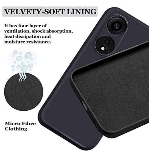 Image of A rtistque Liquid Silicone Back Cover Case for Oppo A1 Pro Matte Shockproof TPU Soft Flexible with Camera Protection - Black