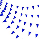 Consummate 100 Feet Blue Blank Pennant Banners Flags String Hanging DIY Triangle Bunting Flags for G