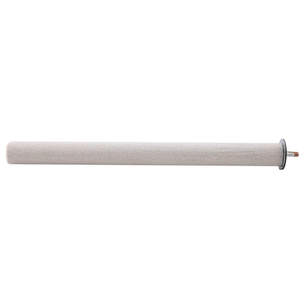 Pesce Persico con Impugnatura Bianca Per Gabbie Per Uccelli, Pesce Persico in Pomice Per Uccelli Ramo Giocattolo con Supporto in Legno Per Mantenere Unghie E Becchi in Ottime Condizioni(2.5 * 35cm)