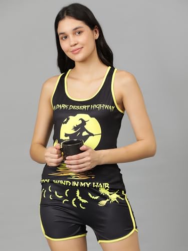Image of KOTTY Women's Printed Satin Night Suit Shirt & Pyjama Set