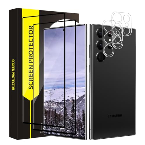 Carantee 2+2 Stück Schutzfolie für Panzerglas für Samsung Galaxy S24 Ultra 5G, Kristallklar Stoßfänger Samsung S24 Ultra...