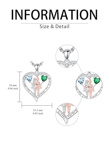 Collier pierre de naissance sœur et amie pour la vie