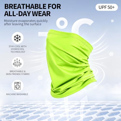 Image of 6 Pack Cooling Neck Gaiter Face Mask for Men Women Breathable Dust UV Protection Multifunctional Reusable Face Cover