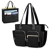 Prokva File Folder Tote Bag with Individual Document Organizer Case for Teacher, Office Workers, Black (Patent Design)