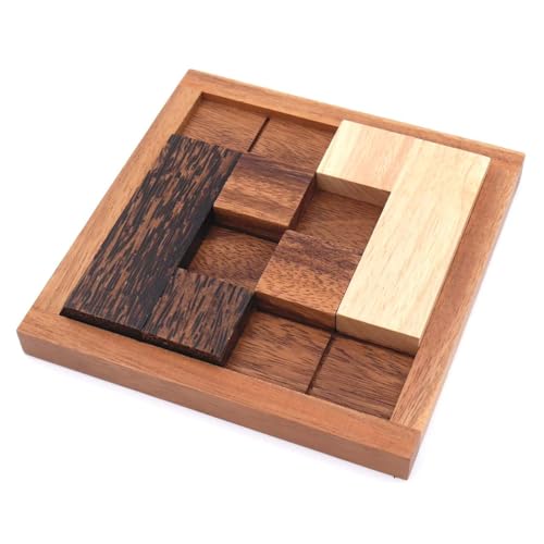 ROMBOL L-Spiel, Holzspiel, Denkspiel, Knobelspiel, Geduldspiel aus Holz