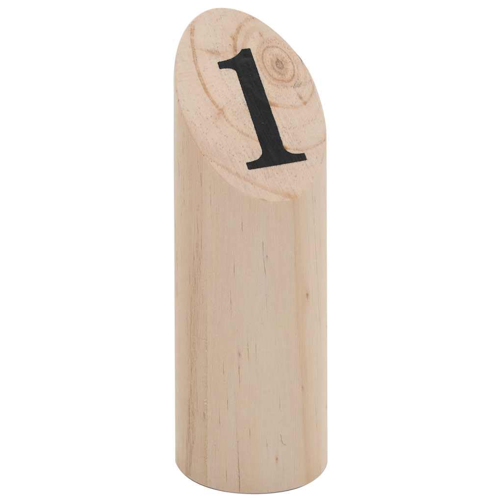 Kubb zestaw do zabawy z litego drewna sosnowego, 12 kubków z prętem do rzucania i torbą do przenoszenia, do zabawy na świeżym powietrzu, do ogrodu, na kemping, piknik, plażę i do parku dla