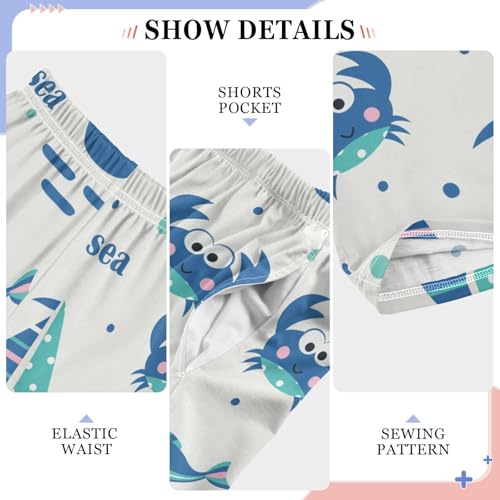 ZZXXB Sea Crab Sailboat Boys Long Pants Soft Trousers Elastic Waist Kids Lounge Bottoms with Pockets S-XL4