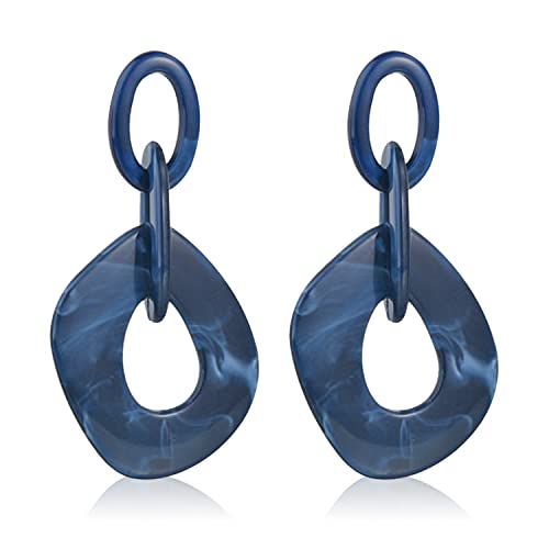 Unique Bohemian Vintage Acrylic Geometry Dangle Drop Earrings Creative Hollow Round Huge Chain Stud Earrings for Women Statement Summer Holiday Jewelry Gifts