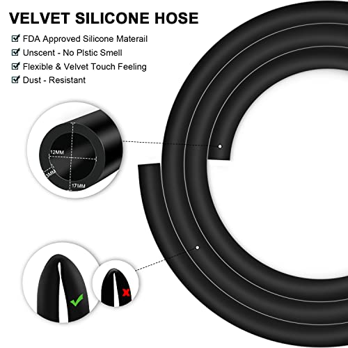 Kitosun D-Hose Shisha Schlauch und Mundstück - Premium Shisha Zubehör 34 cm lang abnehmbares Aluminium Mundstück | 1,5 Meter Silikonschlauch | Shisha Adapter | Knickschutzfeder | Silizium-Tülle (Rosa)