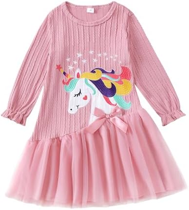 Rosibel Toddler Girl Dress Girls Long Sleeve Fall Winter Tulle Tu...