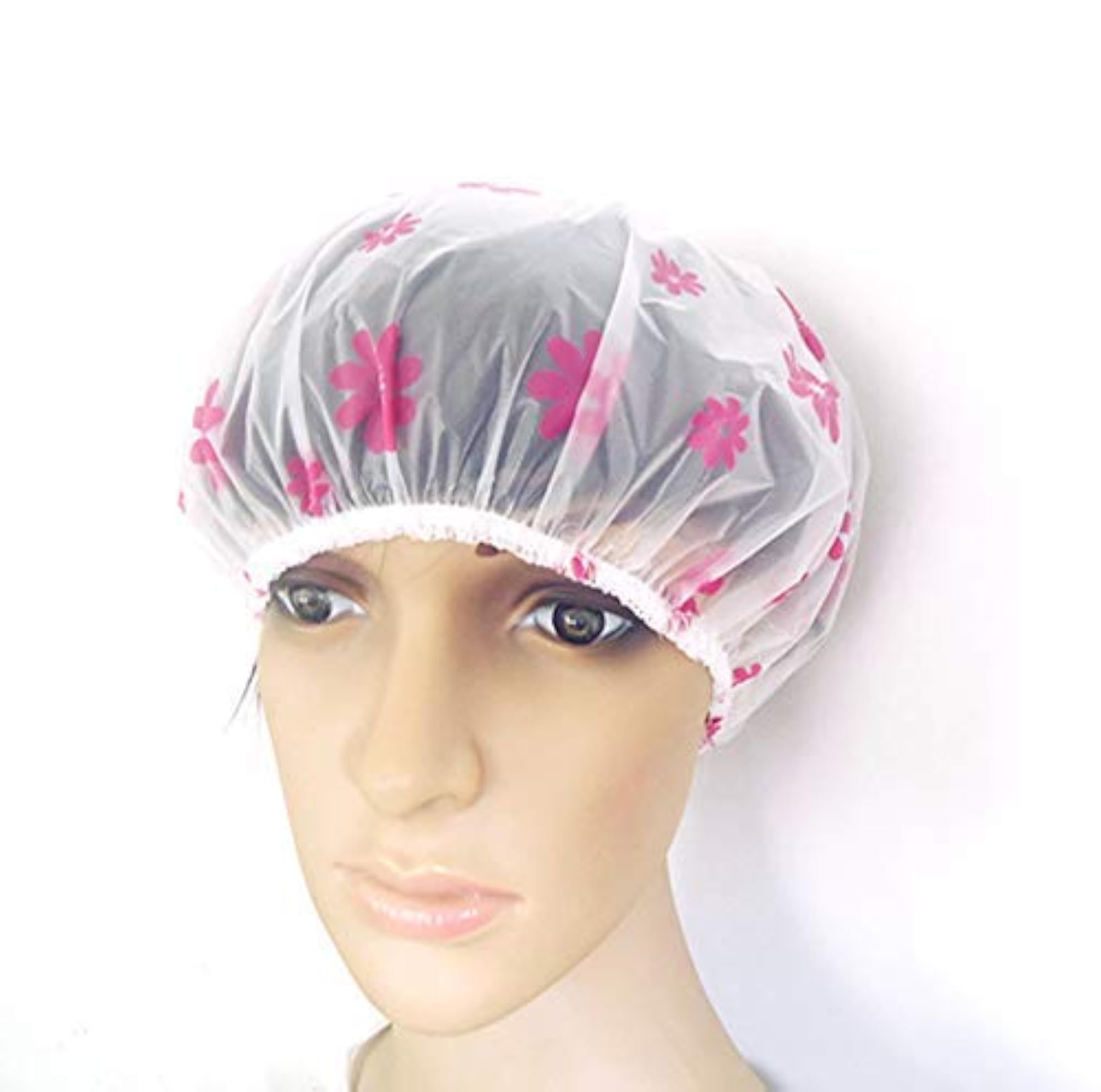 Set Of 3 Reusable Waterproof Elastic Shower Caps for Home Use
