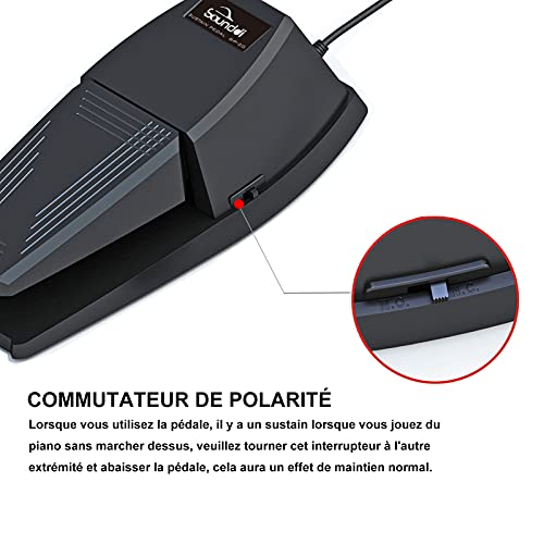 Jinlop Sustain Pedal For Keyboard With Polarity Switch, For Yamaha, Roland, Casio, Korg, Midi Keyboard And Digital Piano-Acoustic Piano's Sustain Pedal #TOP5