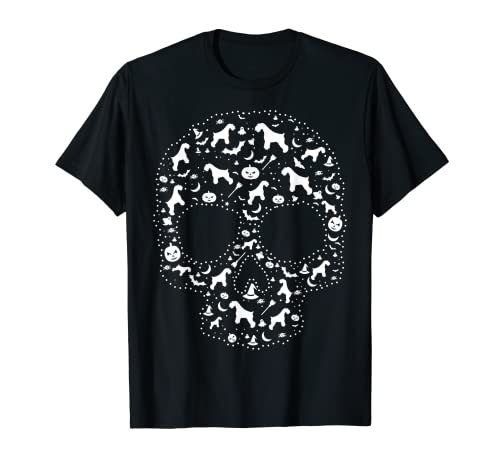 Pooch Sugar Skull T-shirt carino miniatura Schnauzer Dog Maglietta