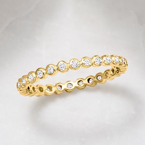 Pure Collection by Ross-Simons 0.25 ct. t.w. Bezel-Set Diamond Eternity Band in 14kt Yellow Gold3