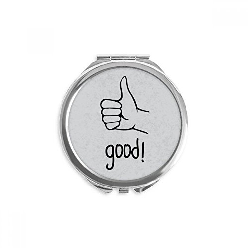Miroir rond maquillage de poche portable DIYthinker avec motif pouce noir