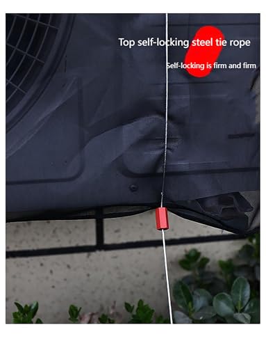 Funda de aire acondicionado, cubierta impermeable para bomba de calor con red protectora para ventana exterior de aire acondicionado