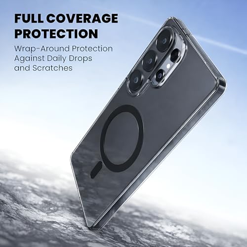 Image of Anti-Yellow Clear Case for Samsung Galaxy S26 Ultra | UV Shield Technology | Zero-Yellowing Formula | Drop Protection (TPU + Polycarbonate | Crystal Clear Black Case)