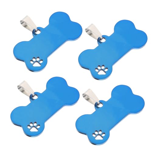 Abaodam 4Piezas Etiquetas De Identificación Para Mascotas De Inoxidable De Personalizables Para Perros Paquete De Collar
